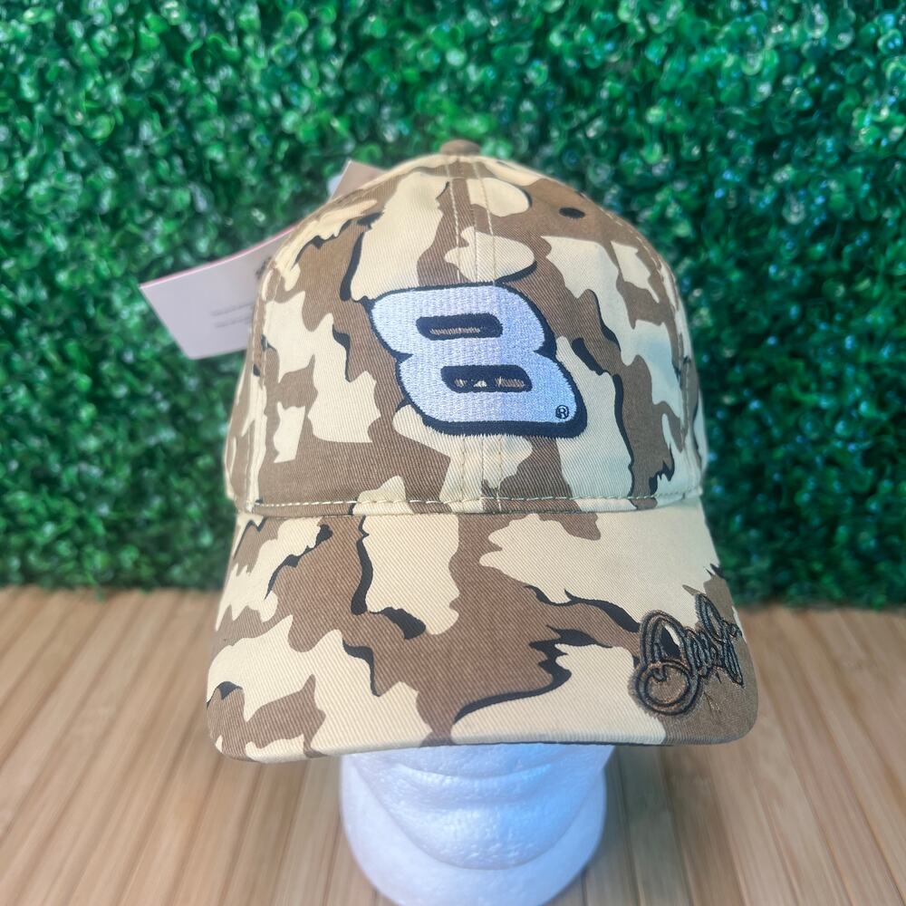 NWT Dale Earnhardt Jr Racing Hat Cap Strap Back Tan Camo Winners Circle Nascar